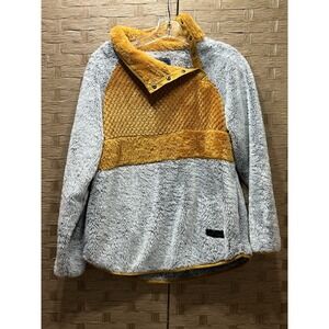 Simply Southern Women's Snap-up Angled Neckline Fleece Plush Pullover Sz S‎